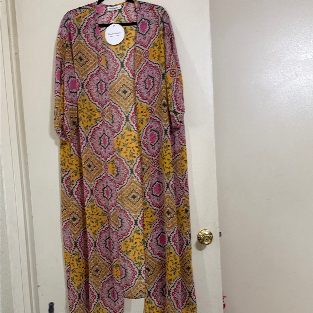RusttyDustty Multicolor Geometric Patterned Maxi Duster - Picture 2 of 5